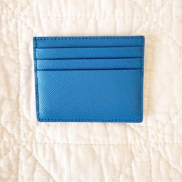 NEW Furla Classic Business Card Case Ciano Blue NIB - Picture 4 of 4